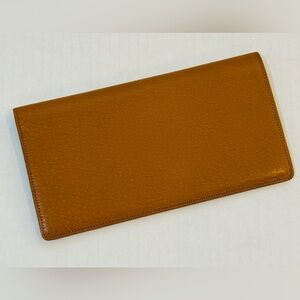 VTG Mark Cross Brown Leather Checkbook Cover